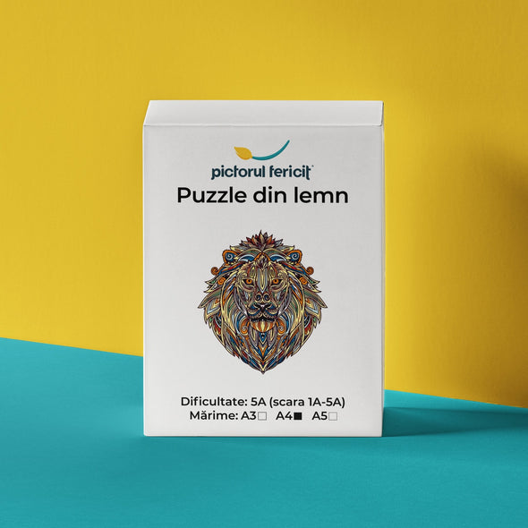 Leul impunător - Puzzle din lemn - Pictorul Fericit