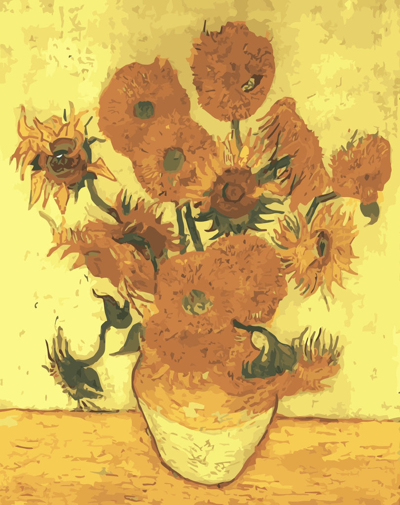 Lots of sunflowers (Sunflowers) - Pictură pe numere - Pictorul Fericit