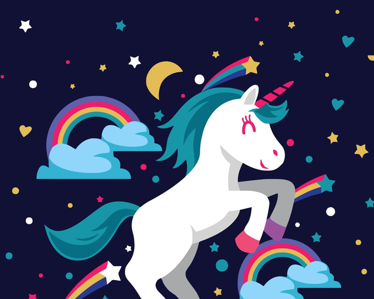 Lovely unicorn - Pictură pe numere - Pictorul Fericit