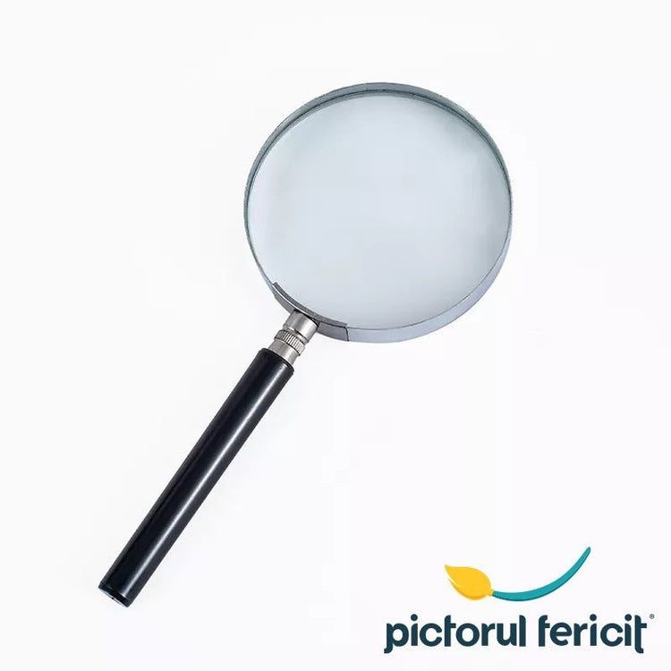 Lupă cu mâner detașabil, dimensiune 65 mm, 75 mm, 90 mm, mărire zoom x5 - Pictorul Fericit