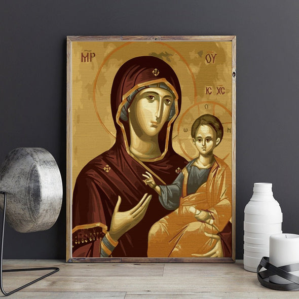 Mary and Jesus (Maria și Iisus) - Pictură pe numere - Pictorul Fericit