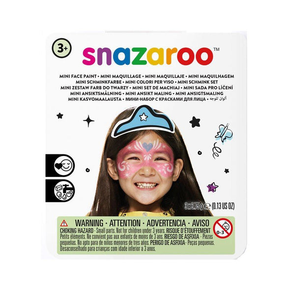 Mini set pictură pe față, culori netoxice, testate dermatologic, ușor de curățat, Festive Mask, 3 ani+, Snazaroo - Pictorul Fericit