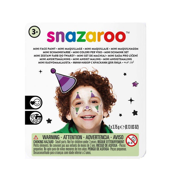 Mini set pictură pe față, culori netoxice, testate dermatologic, ușor de curățat, Jester, 3 ani+, Snazaroo - Pictorul Fericit