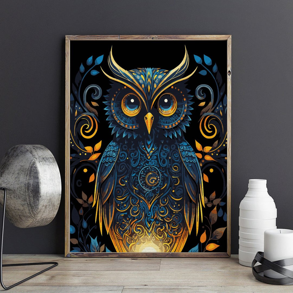 Mystical owl - Pictură pe numere - Pictorul Fericit