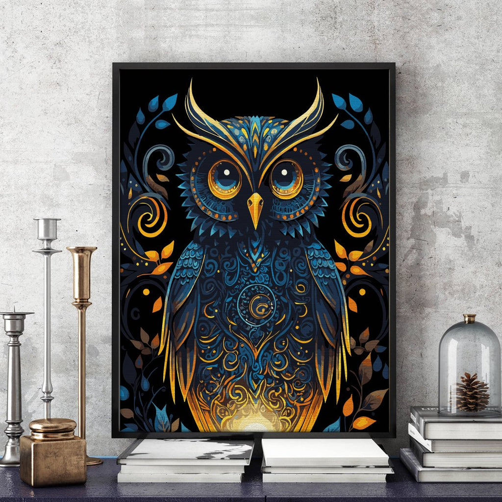 Mystical owl - Pictură pe numere - Pictorul Fericit
