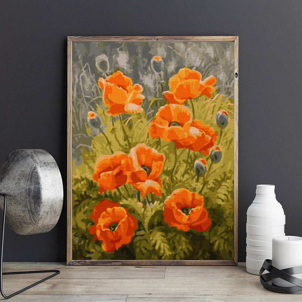 Orange Poppies - Pictură pe numere - Pictorul Fericit