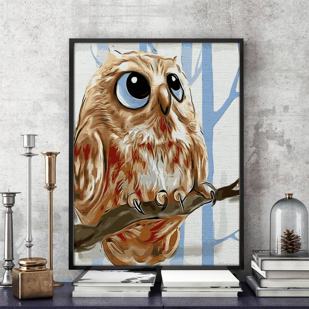 Owl Look - Pictură pe numere - Pictorul Fericit