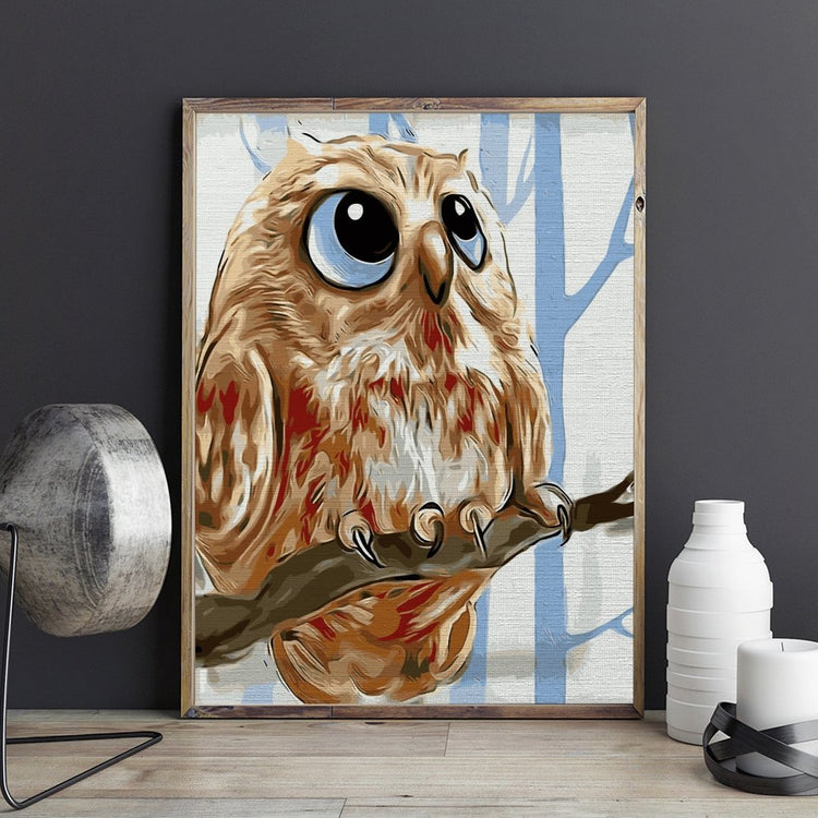 Owl Look - Pictură pe numere - Pictorul Fericit