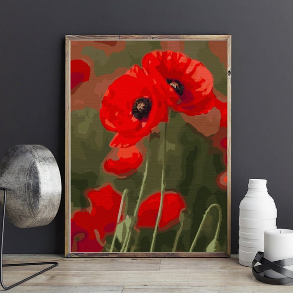 Pair of poppies - Pictură pe numere - Pictorul Fericit