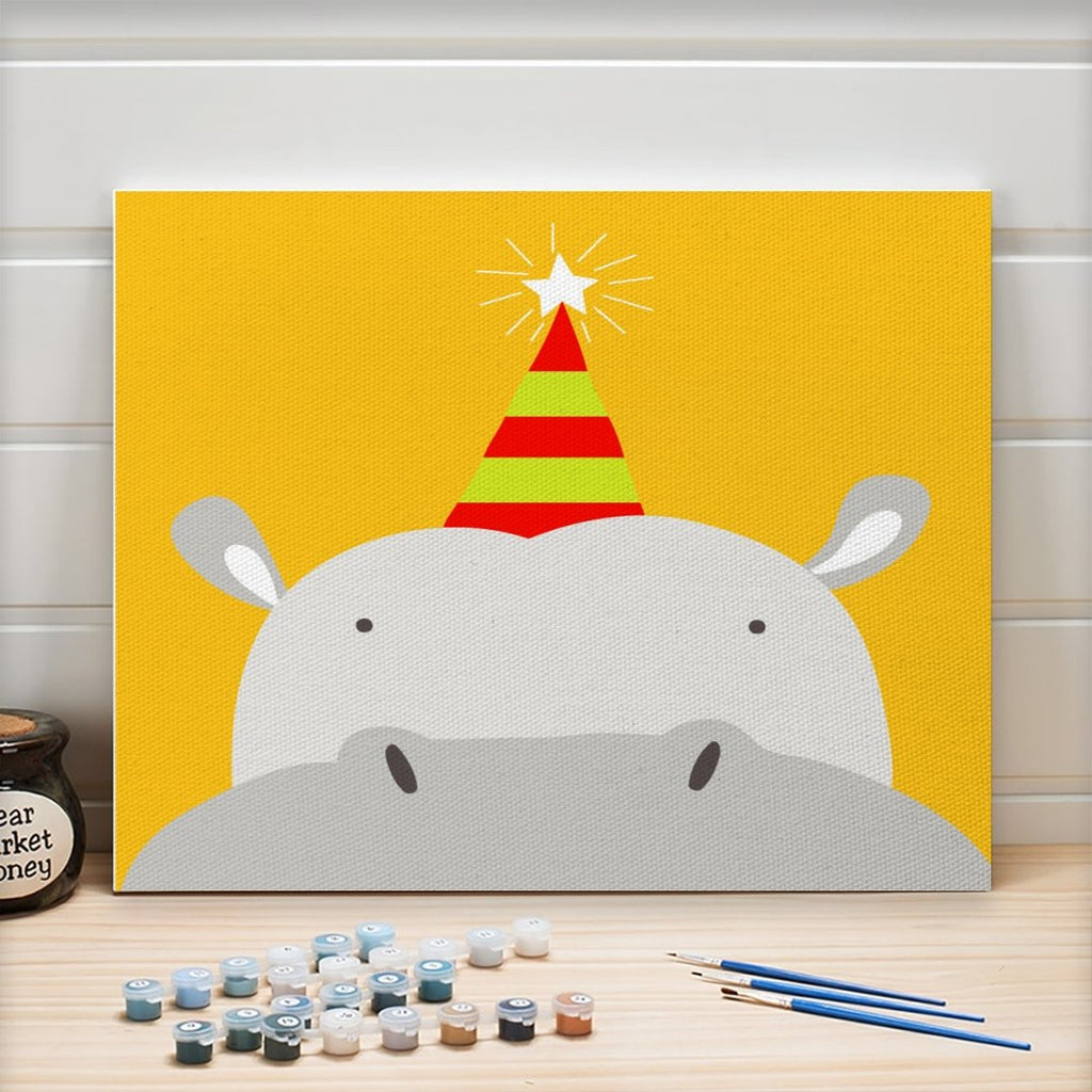 Party Hippo - Pictură pe numere - Pictorul Fericit