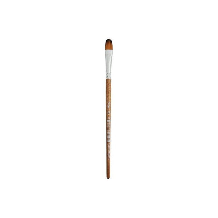 Pensulă de tip filbert, fir sintetic, mâner scurt, seria 393, nr. 1, 2, 4, 6, 8, 10, 12, Atelier - Pictorul Fericit