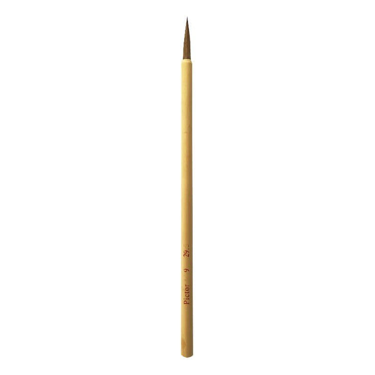 Pensulă zibelină, de tip liner, mâner scurt din bambus, vârf ascuțiț, 29.5 mm, Atelier - Pictorul Fericit