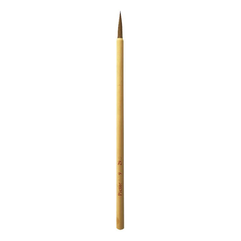 Pensulă zibelină, de tip liner, mâner scurt din bambus, vârf ascuțiț, 29.5 mm, Atelier - Pictorul Fericit