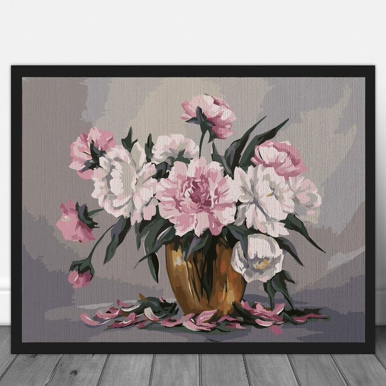 Pink flowers - Pictură pe numere - Pictorul Fericit