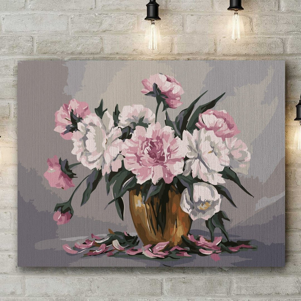 Pink flowers - Pictură pe numere - Pictorul Fericit