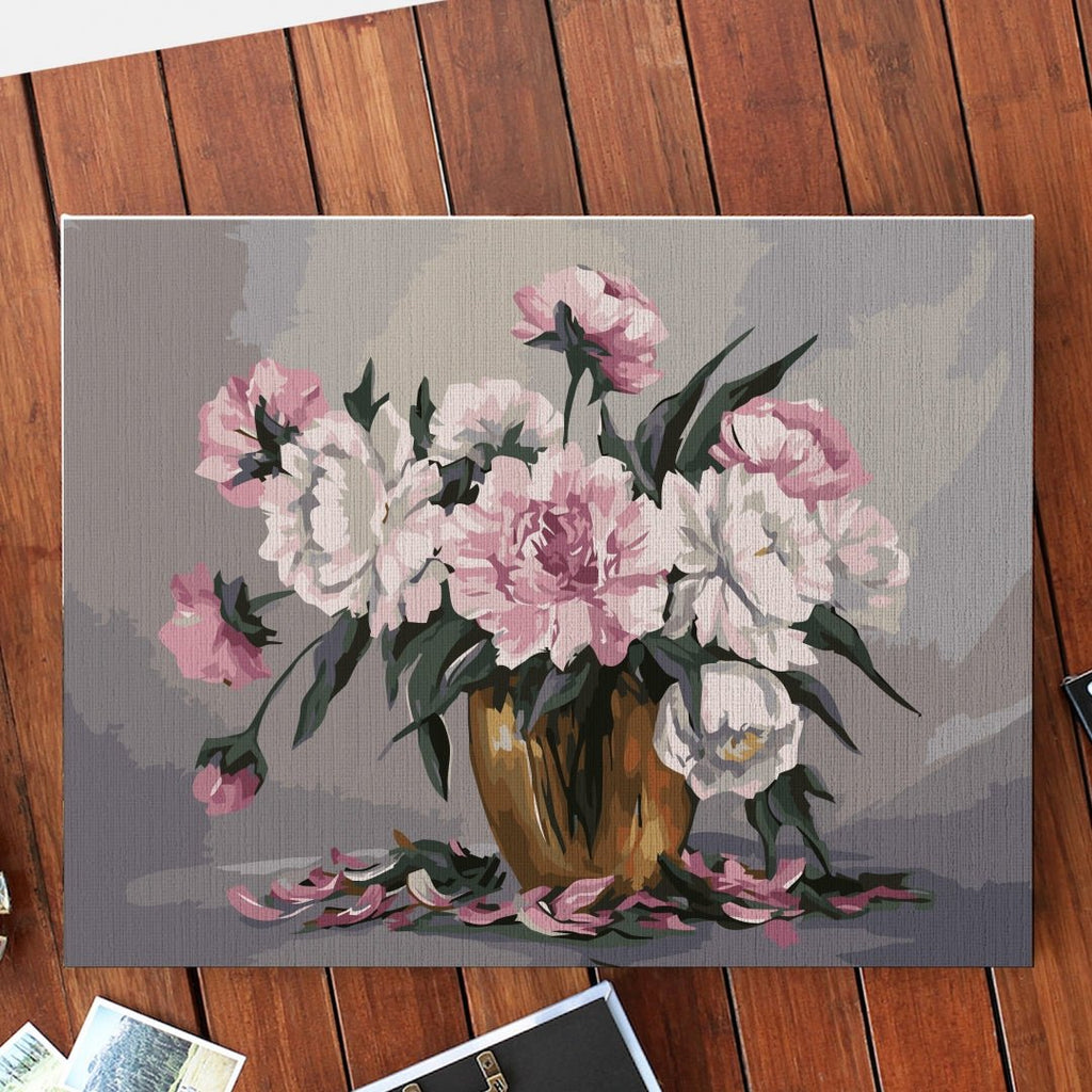 Pink flowers - Pictură pe numere - Pictorul Fericit