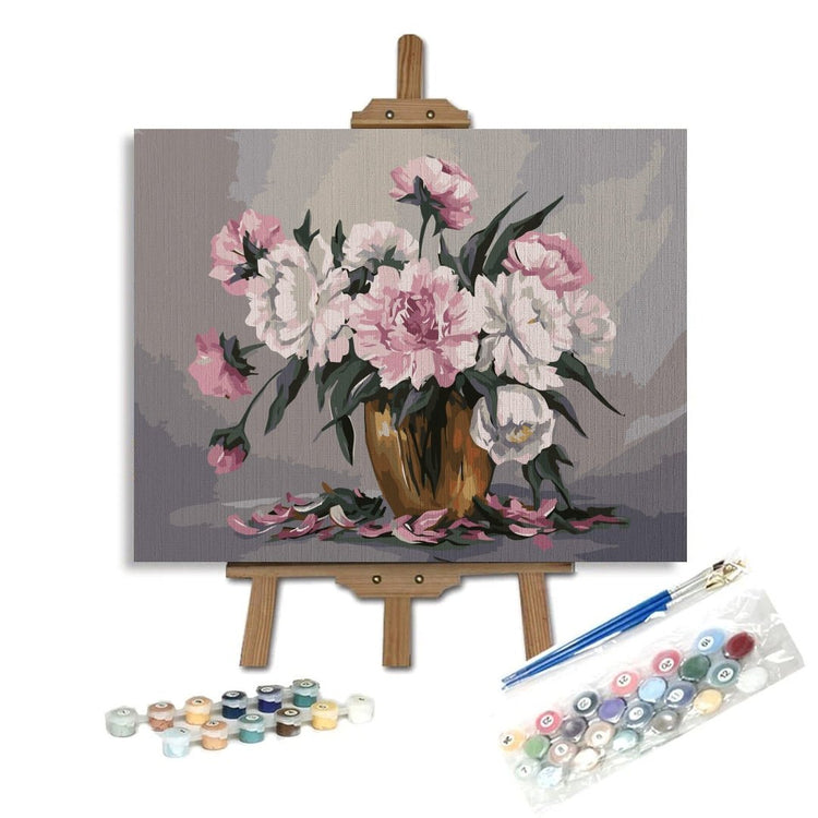 Pink flowers - Pictură pe numere - Pictorul Fericit