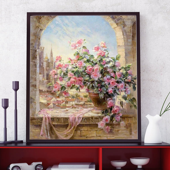 Pink Roses - Pictură pe numere - Pictorul Fericit