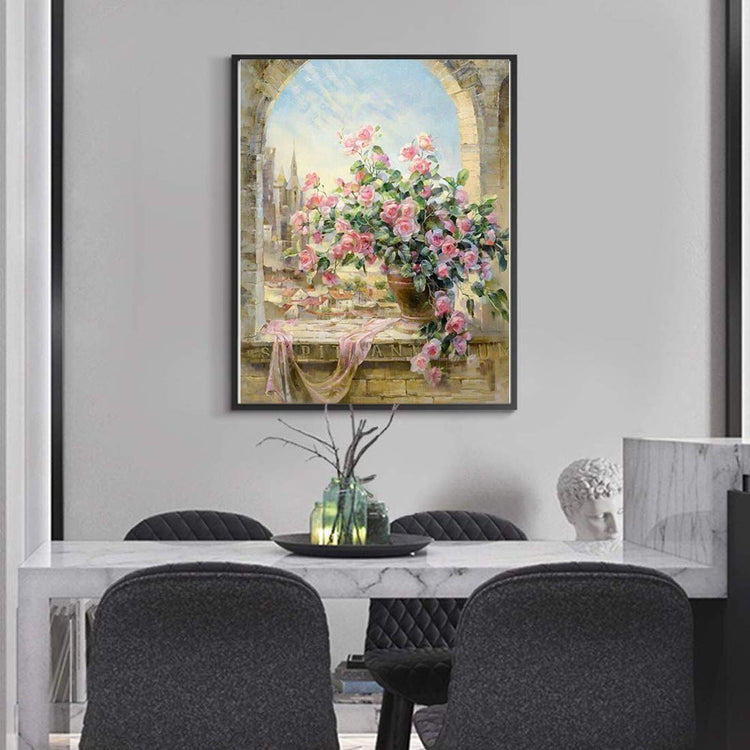 Pink Roses - Pictură pe numere - Pictorul Fericit
