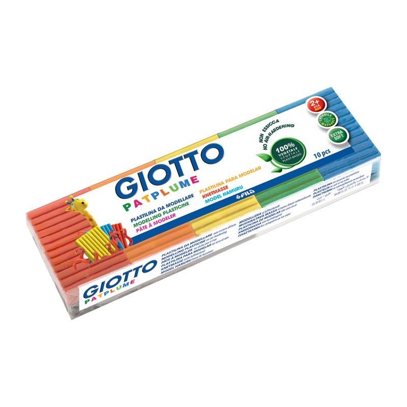 Plastilină copii, 100% vegetală, netoxică, testată dermatologic, 10 culori, Giotto Patplume