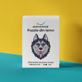 Pui de lup  - Puzzle din lemn