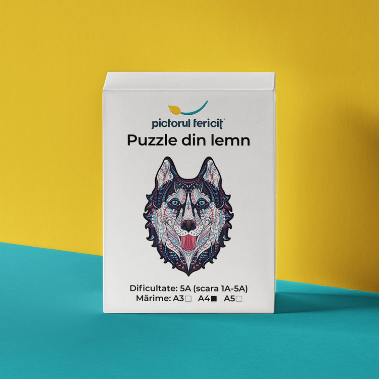 Pui de lup - Puzzle din lemn - Pictorul Fericit