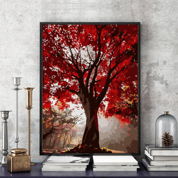 Red leaves - Pictură pe numere - Pictorul Fericit