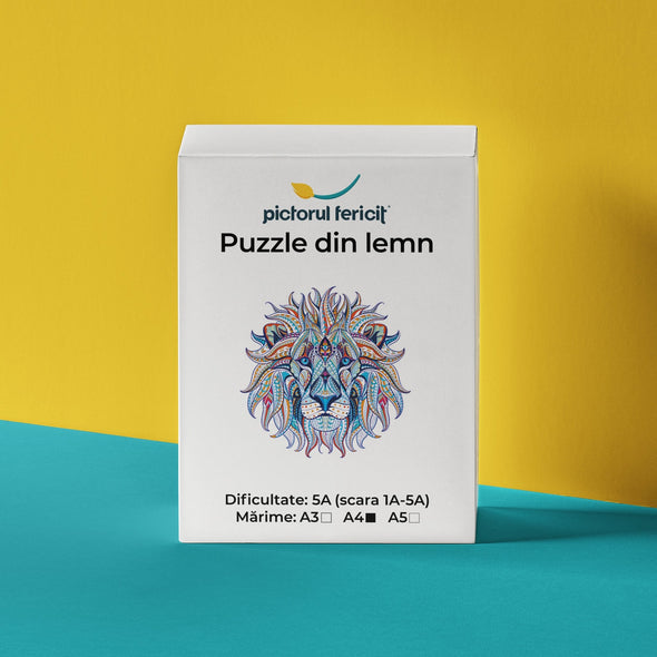 Regele junglei - Puzzle din lemn - Pictorul Fericit