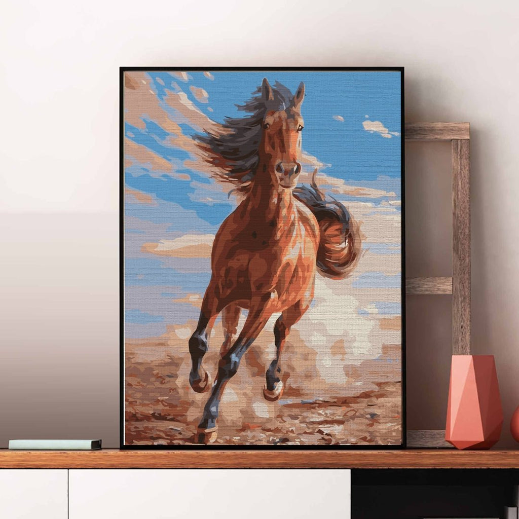 Running horse - Pictură pe numere - Pictorul Fericit