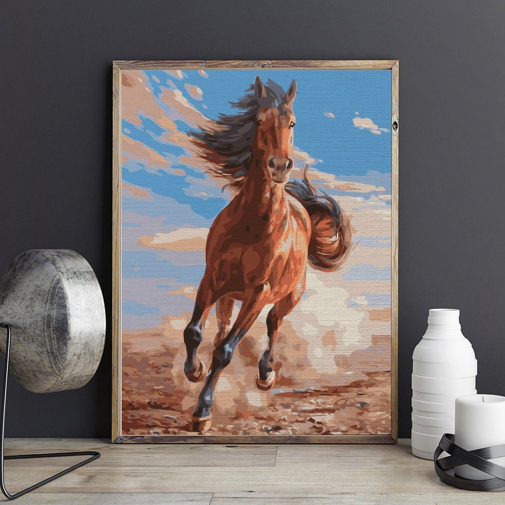 Running horse - Pictură pe numere - Pictorul Fericit