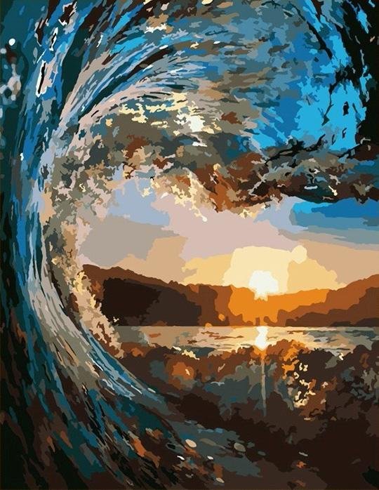 Sea Sunset - Pictură pe numere - Pictorul Fericit