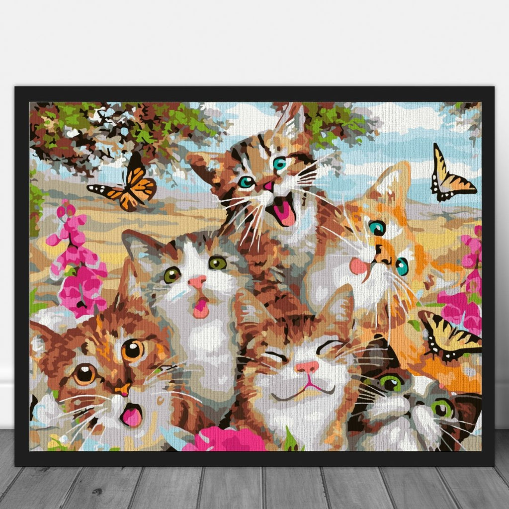 Selfie Cats - Pictură pe numere - Pictorul Fericit