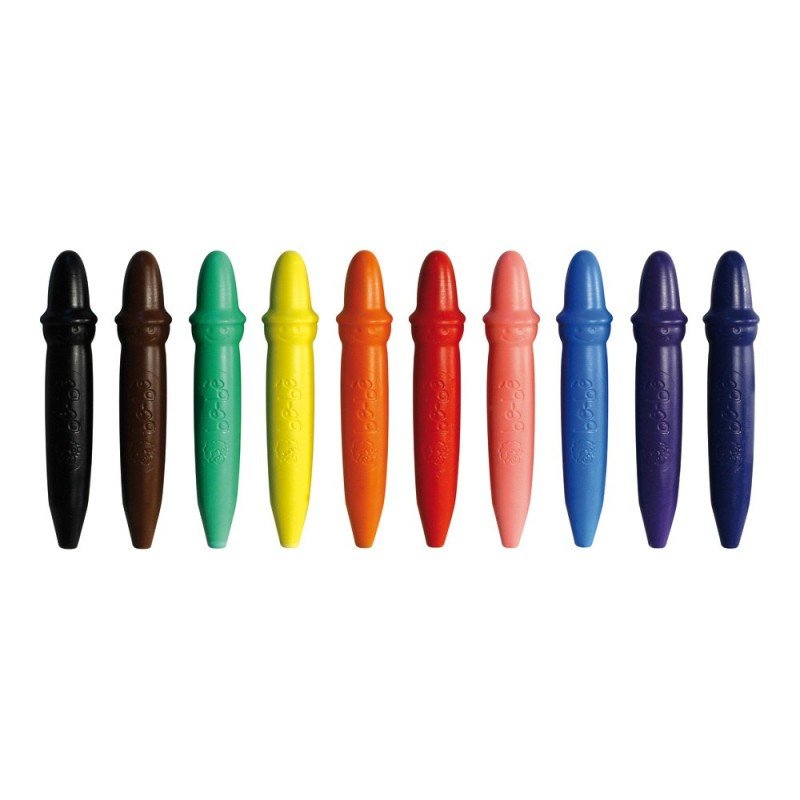 Set 10 creioane cerate colorate pentru copii, lavabile, netoxice, testate dermatologic, Giotto Be-be - Pictorul Fericit