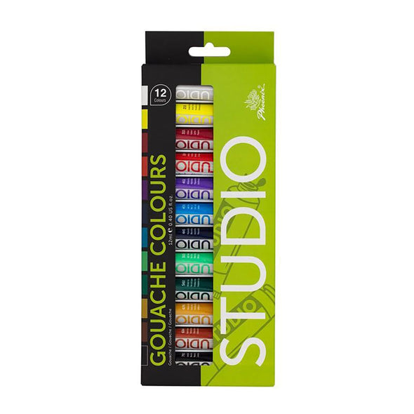 Set 12 culori, gouache, tonuri primare, pentru incepatori, 12 ml, Phoenix