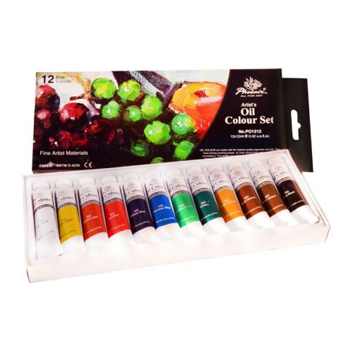 Set 12x12ml, culori ulei primare, Phoenix - Pictorul Fericit