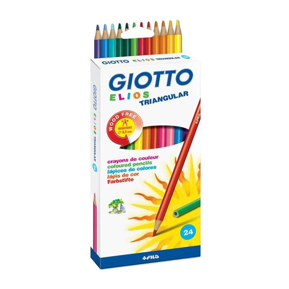 Set 24 de creioane colorate, înveliș sintetic, Elios Giotto - Pictorul Fericit