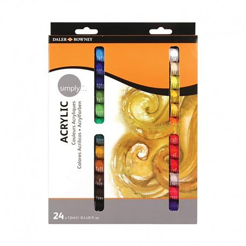 Set 24x12ml Culori Acrilice Simply Daler Rowney