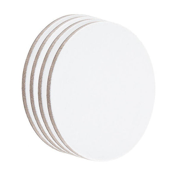 Set 4 bucăți carton pânzat, magnetic, pânză din bumbac 100%, rotund, alb, 7.5x7.5cm, Phoenix - Pictorul Fericit