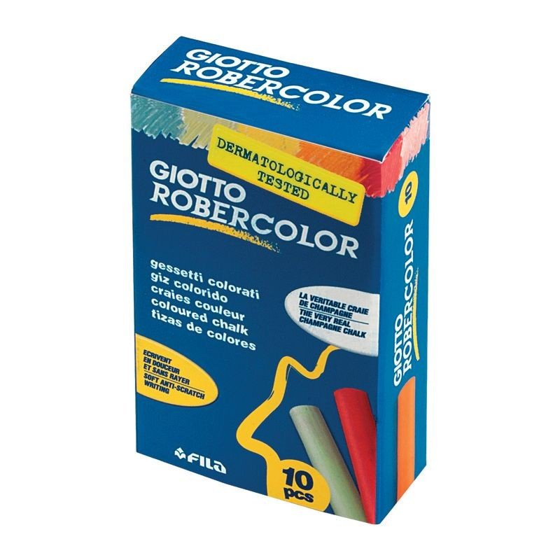 Set cretă colorată pentru tablă, Robercolor, testată dermatologic, 10 culori, Giotto