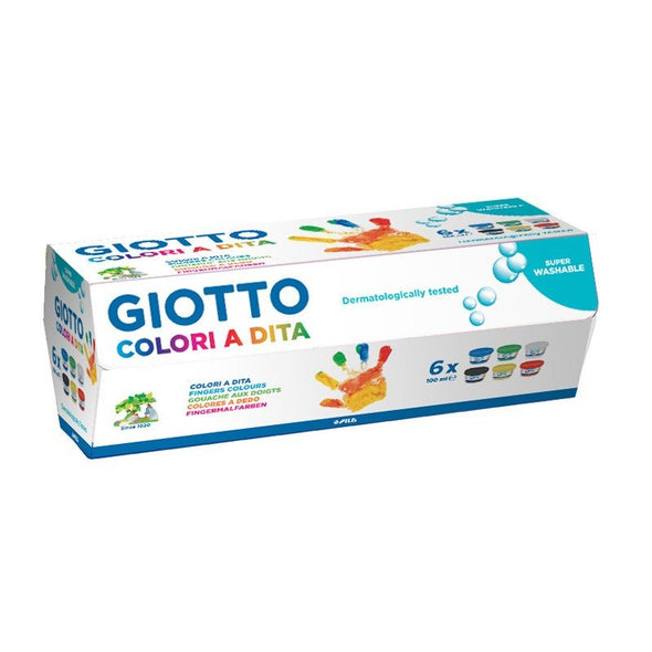 Set culori non toxice copii pentru pictura cu mâna, tempera, super lavabile, testat dermatologic, 100 ml, Giotto - Pictorul Fericit