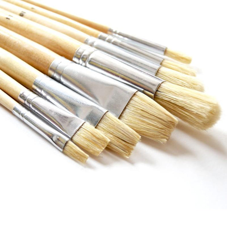 Set pensule, pictură ulei, 8 mărimi diferite, păr natural, porc, Atelier - Pictorul Fericit