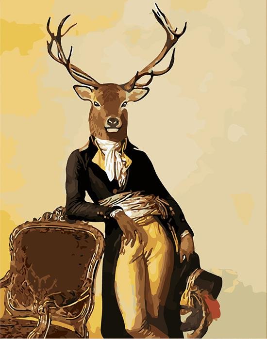 Stylish Deer - Pictură pe numere - Pictorul Fericit