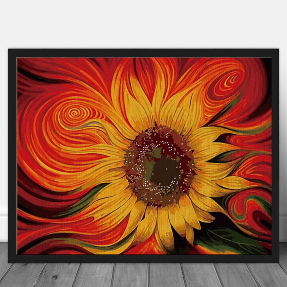 Sunflower on Fire - Pictură pe numere - Pictorul Fericit