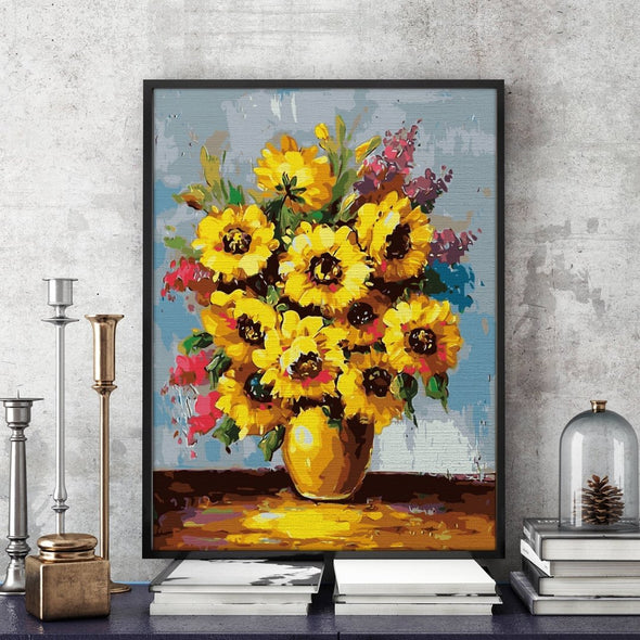 Sunflowers Bouquet - Pictură pe numere - Pictorul Fericit