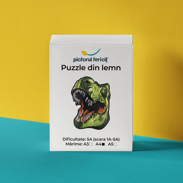 T-Rex - Puzzle din lemn - Pictorul Fericit