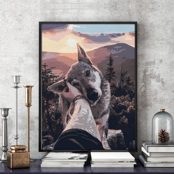 Tamed wolf - Pictură pe numere - Pictorul Fericit