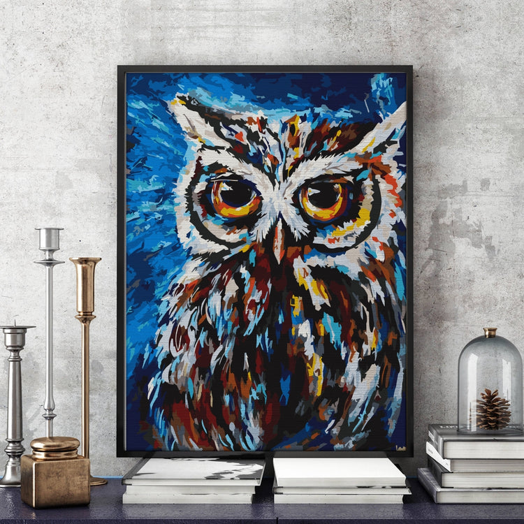 The owl - Pictură pe numere - Pictorul Fericit