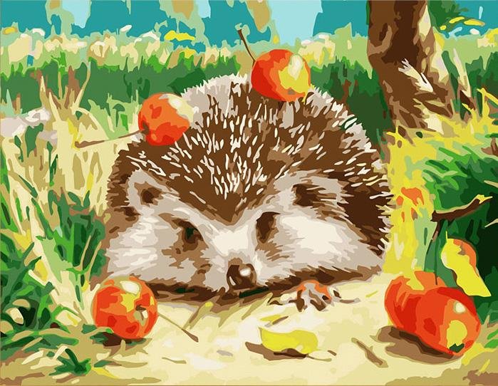 The Timid Hedgehog - Pictură pe numere - Pictorul Fericit