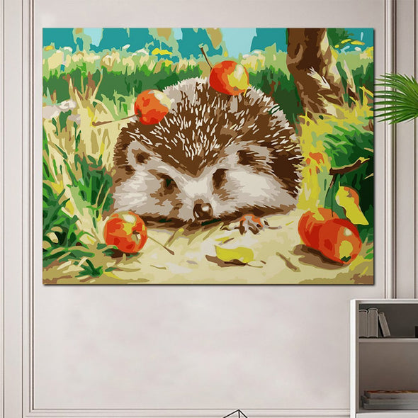 The Timid Hedgehog - Pictură pe numere - Pictorul Fericit