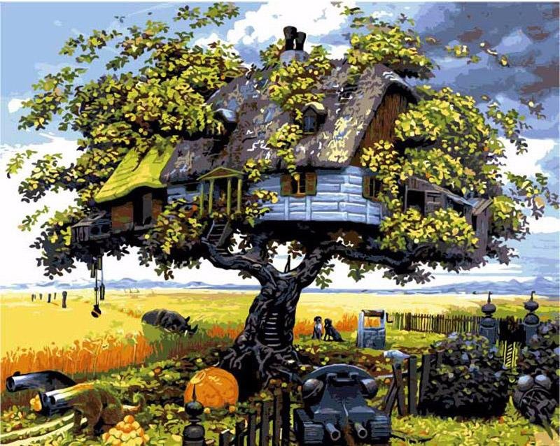 TREE HOUSE - Pictură pe numere - Pictorul Fericit